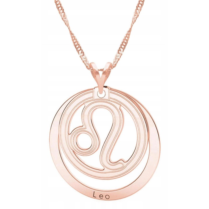 Colier dama, Larezo, Semn zodiacal Leu, Placat cu aur