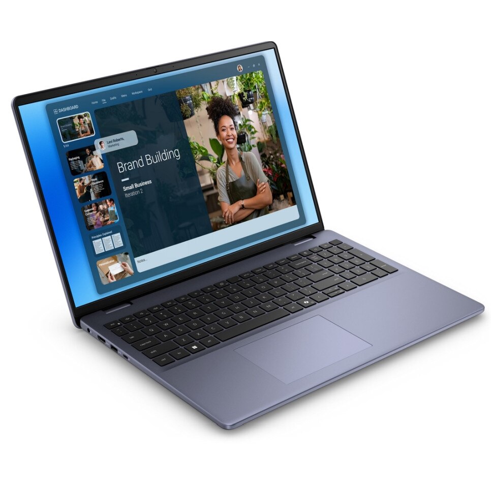 Laptop Dell 16 DC16251, DC16251.RPLU-R.005.UBU, 16", Intel Core 7 150U (10-core), Intel Iris Xe Graphics, 16GB 5200MHz (2x8GB) DDR5, Albastru