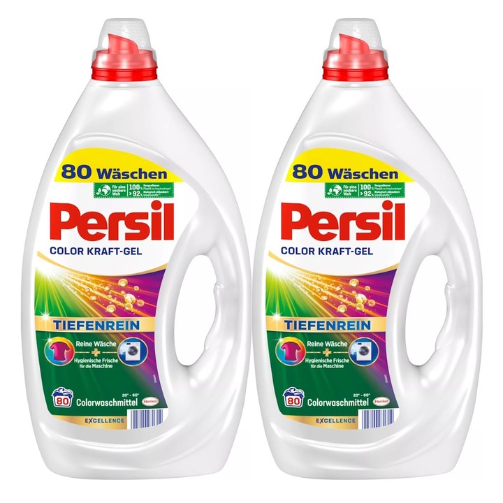 Persil Color Power Gel folyékony mosószer, 2x80 mosás, színes ruhákhoz, 20C-tól hatékony