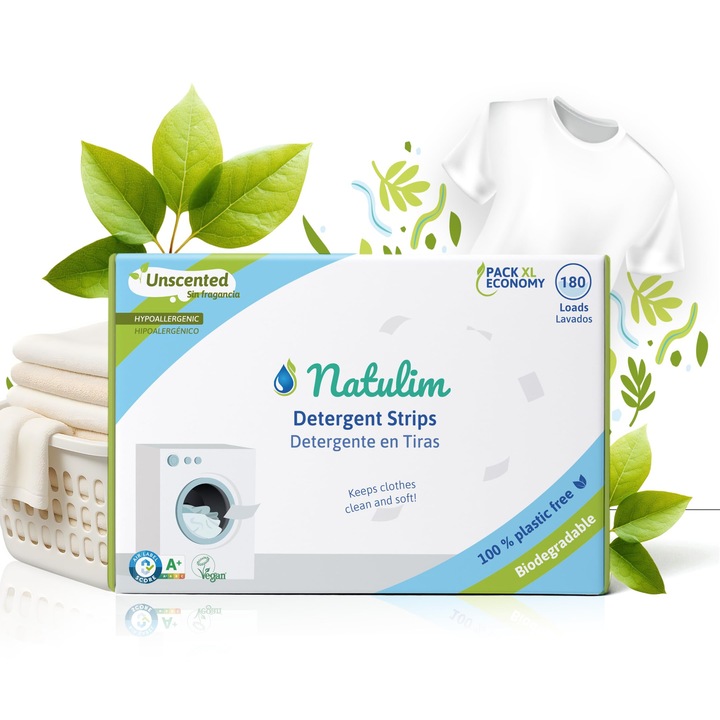 Natulim mosószer - Biológiailag lebomló lapok, 180 mosás, illatmentes