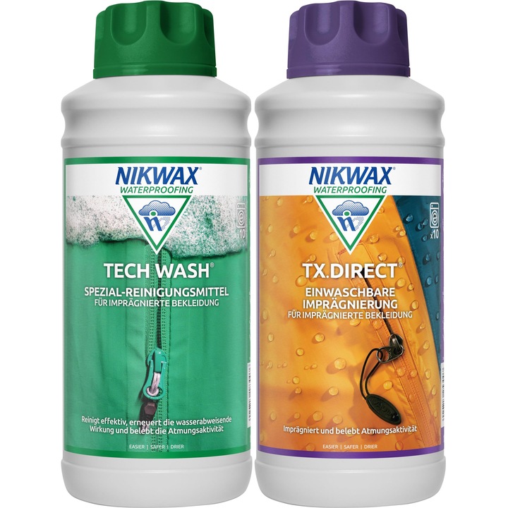 Mosószer univerzális Nikwax Tech Wash+Tx-Direct, folyékony, 2x1L