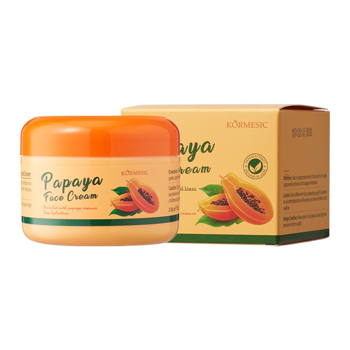 Crema hidratanta pentru fata KORMESIC, cu extract de papaya, 80g, pentru toate tipurile de ten