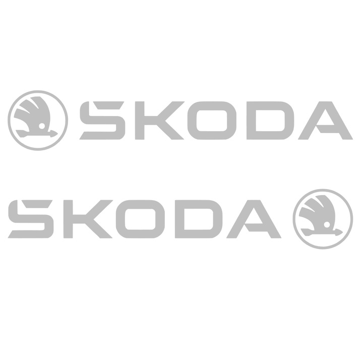Set 2 stickere auto tuning, Skoda, 40cm, gri