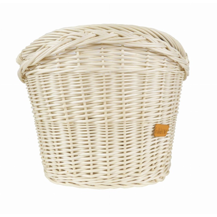Wiklibox Rattan kerékpárkosár, ekrü, 33x41x29cm, rögzítőkonzollal