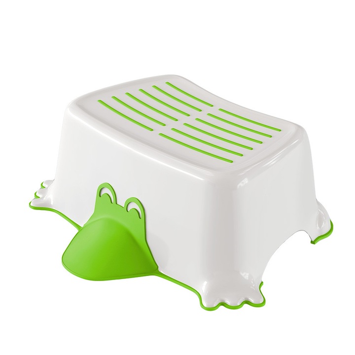 Столче за баня тип стъпало за деца, зелено, противоплъзгащо, издържа максимум 150 кг, Sanit-Plast