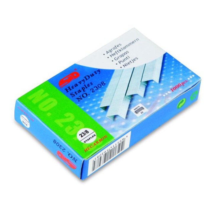 Set capse Noki STD 23/8, Heavy Duty, 1000 bucati, argintiu