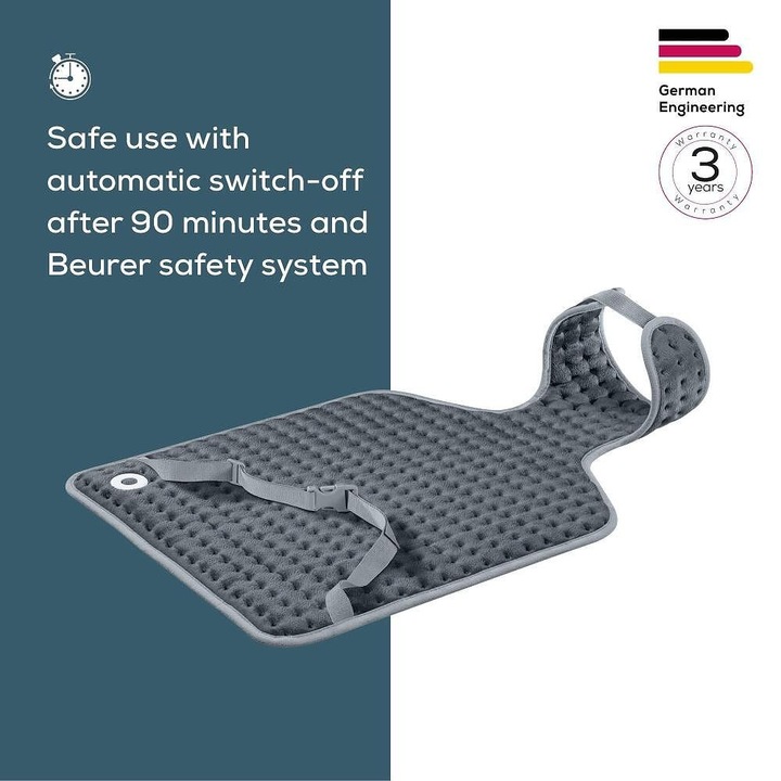 Beurer HK 64 Back & Neck Heat Pad – Електрическа термоподложка за гръб и врат с 3 температурни нива, бързо загряване и автоматично изключване