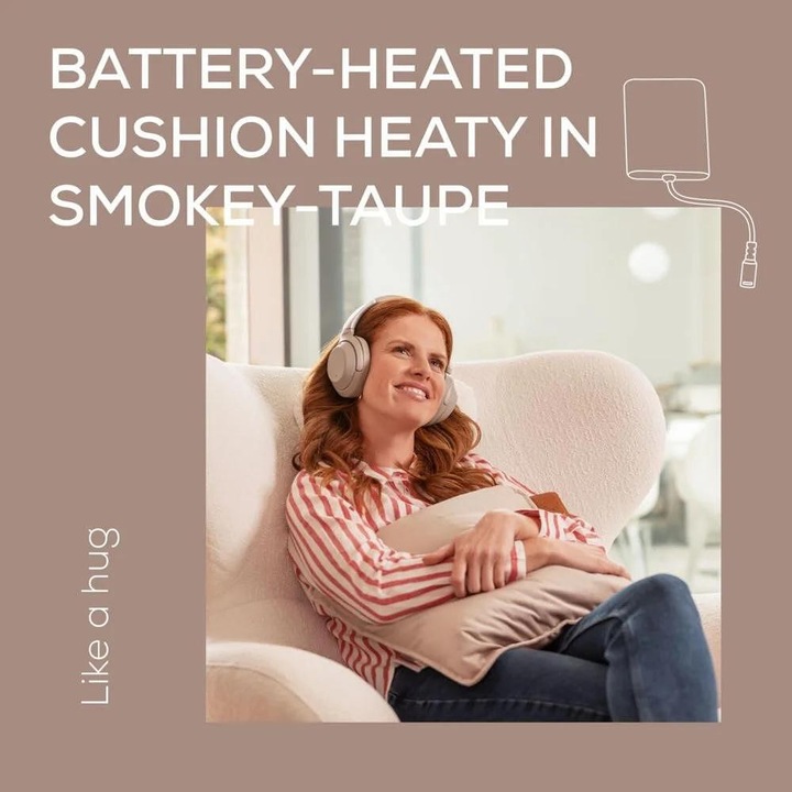 Beurer HK 77 Heaty Smokey-Taupe – Електрическа термоподложка с 3 температурни нива, бързо загряване и преносима литиево-йонна батерия