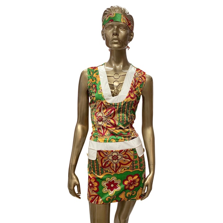 Costum carnaval damă Widmann 733330-0 1-93, Rochie stil anii '60, Cu bentiță, L, Multicolor