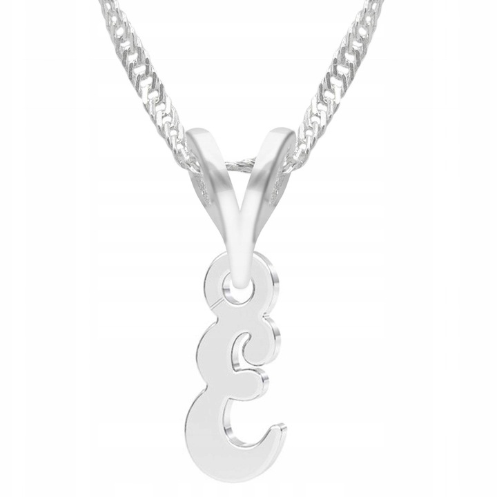 Colier dama, Larezo, Argint, Litera E, Argintiu