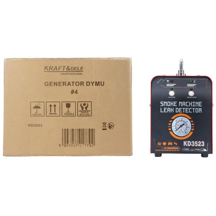 Detector scurgere fum KD3523, KRAFT&DELE, 20 l/min, 30 ml, 12 V, set complet