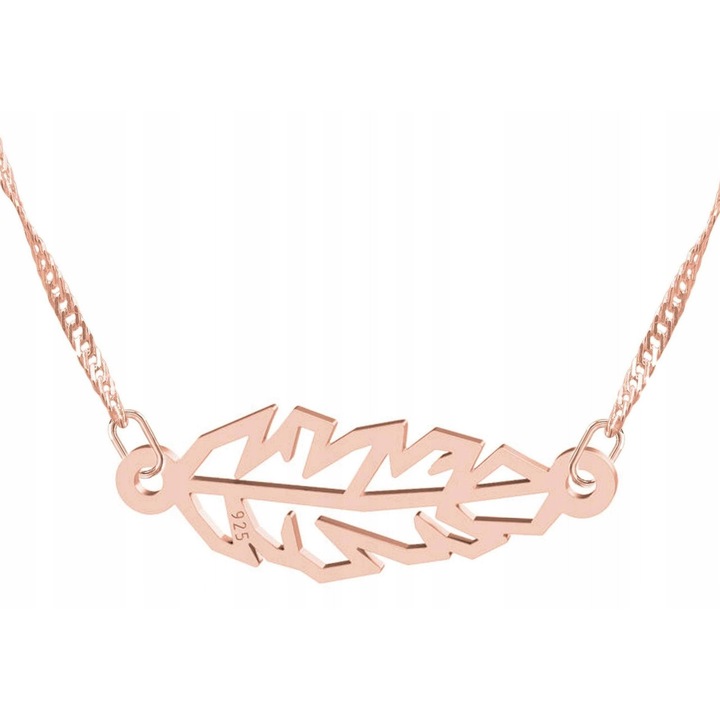 Colier, Larezo, argint 925, aur roz, 47cm + 3cm, design elegant