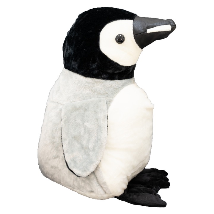 Plüss játék, Mis Gustaw, Pingvin, 80 cm, Szürke/Fekete