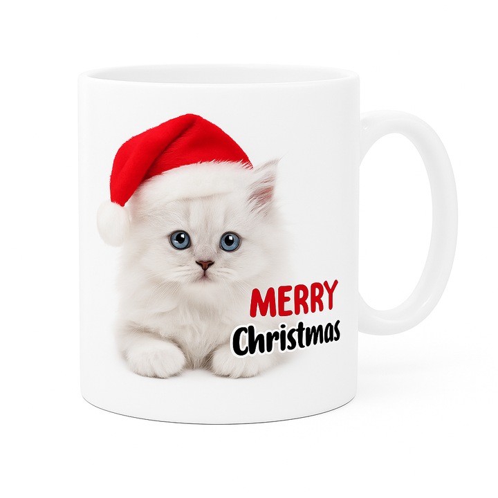 Cana de Craciun cu pisicuta pufoasa – Merry Christmas pentru iubitorii de pisici adorabile, Tipo-Art