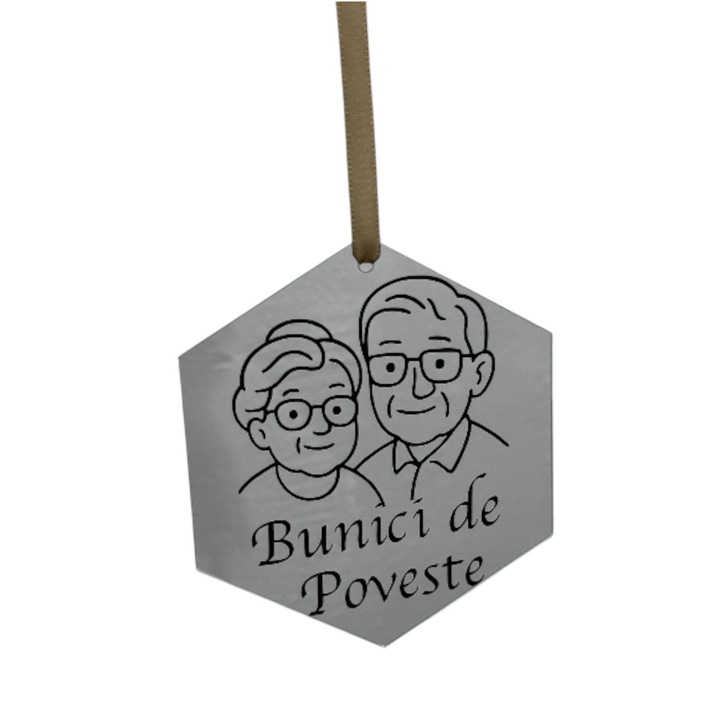 Glob din plexiglas transparent personalizat Bunici de Poveste, 9 cm