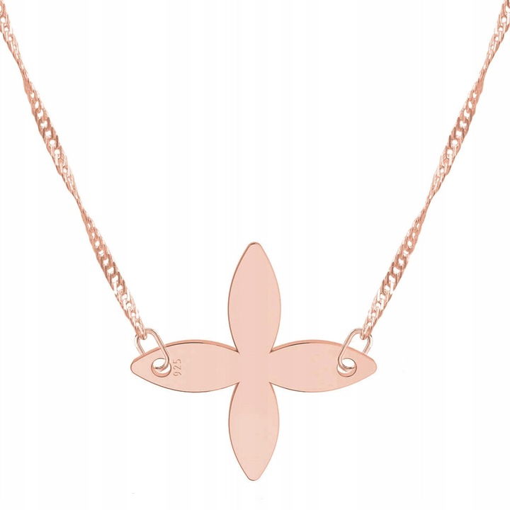 Colier placat cu aur, cu floare, planta, floare, floare, argint 925, Larezo