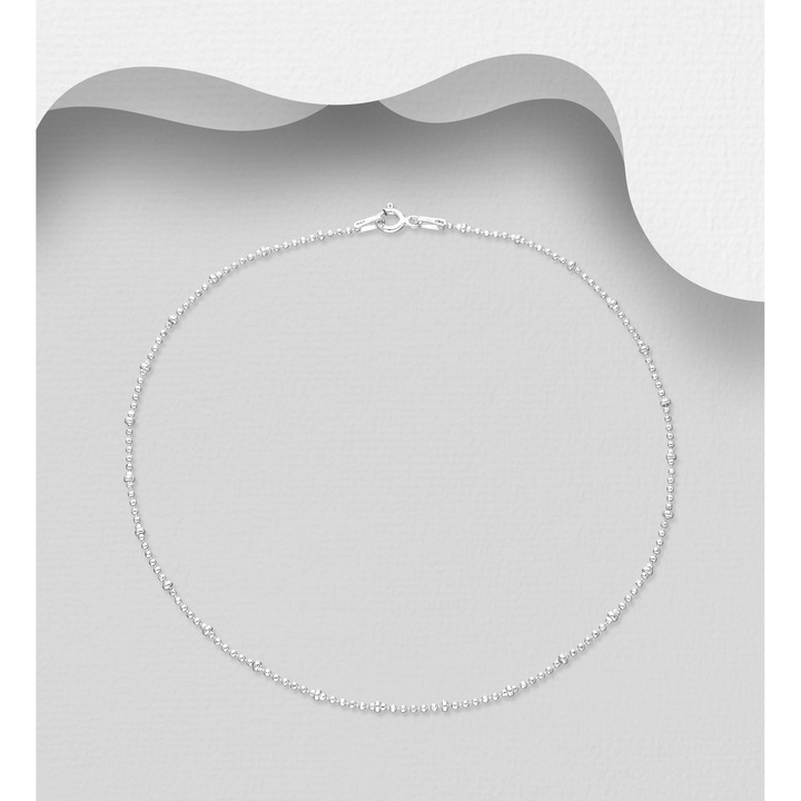 Bratara din argint pentru glezna sirag de bilute