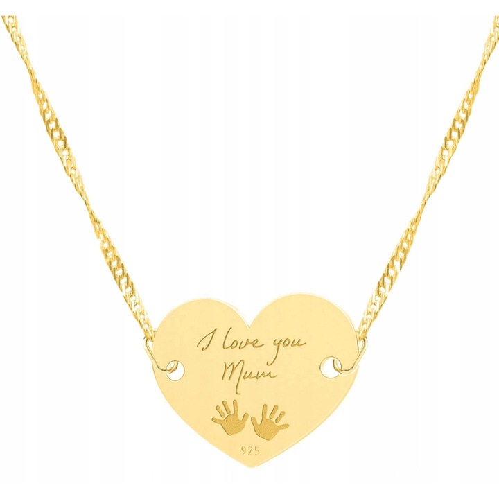 Colier, Larezo, argint 925, placat cu aur, 47cm + 3cm, design elegant