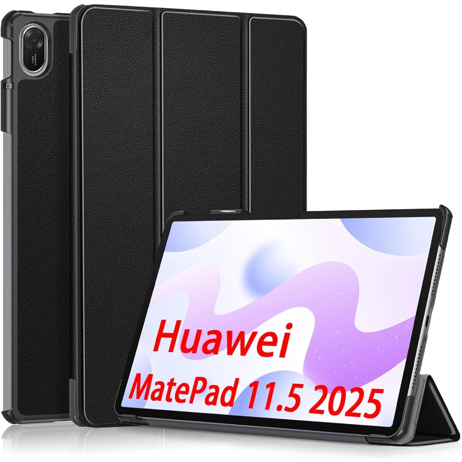 Husa pentru Huawei MatePad 11.5 (2025) tip stand functie sleep/wake-up si inchidere magnetica, protectie 360 - negru