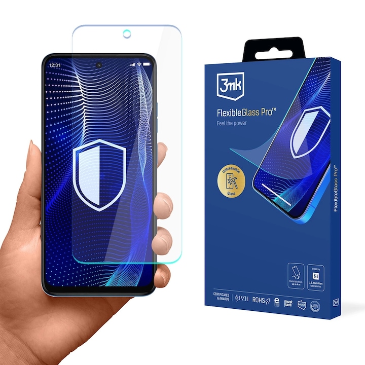 Folie sticla 3mk FlexibleGlass Pro compatibila cu Motorola Moto G45 5G, Transparent