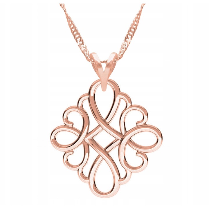 Colier placat cu aur, Element Conector, ARGINT 925