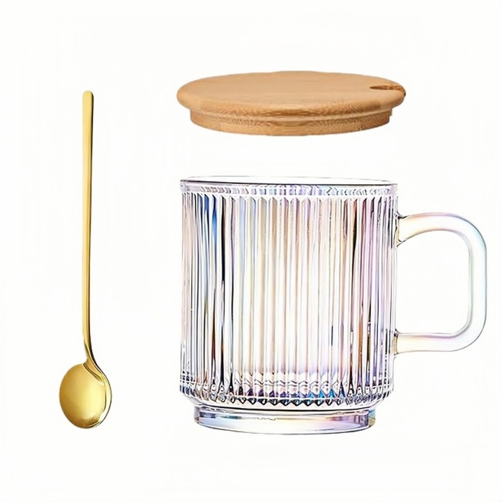 Cana de sticla, SHEFEITE, rezistent la caldura, sticla cristal, 1 linguri, 340ml, Transparent