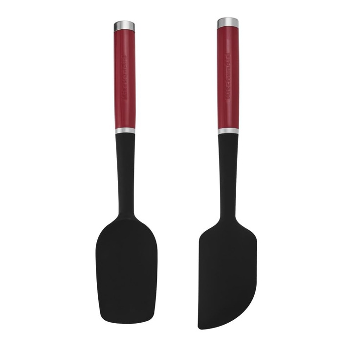Комплект силиконови шпатули KitchenAid, 2 броя, червени, универсални