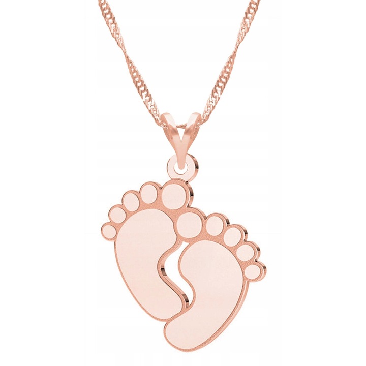 Colier placat cu aur, Larezo, ARGINT 925, Picioruse de bebelus