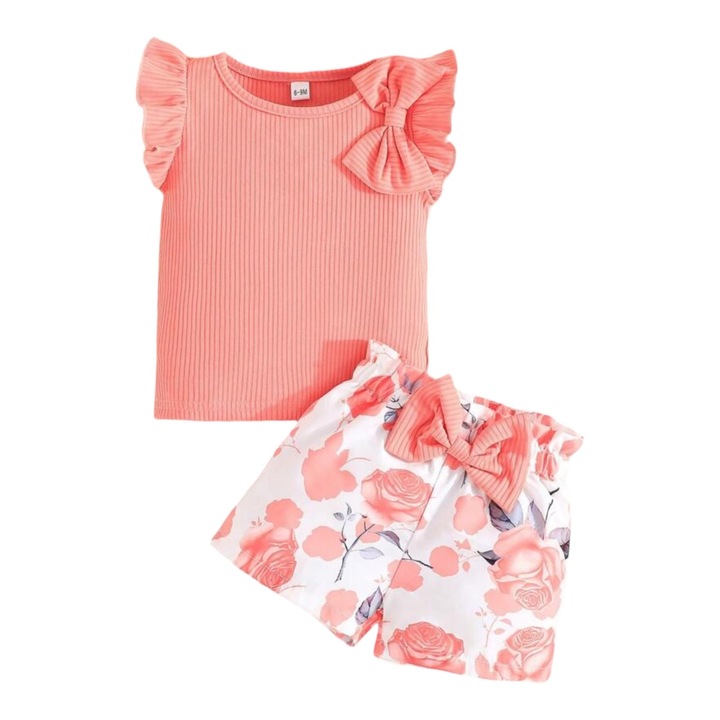 Комплект за момичета, панталони, сьомга, 86x92см