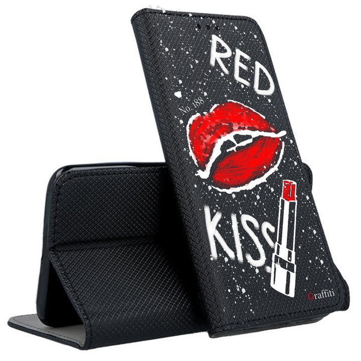 Съвместим калъф за телефон Samsung Galaxy A55 5G - Калъф тип книга с графити № 188