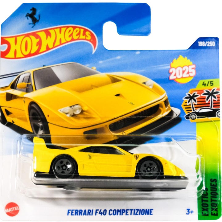 Masinuta Metalica Hot Wheels Ferrari F40 Competizione Galben 2026 1:64