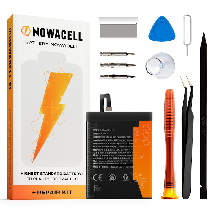 Baterie BM4E NOWACELL 4000mAh pentru Xiaomi Pocophone F1, cu set de unelte pentru inlocuire batterie