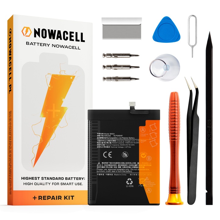 Батерия BN5H NOWACELL 5000mAh с комплект инструменти за Xiaomi POCO M4 5G, POCO M5, Redmi 10 5G