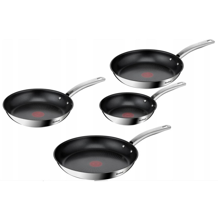 Tefal Intuition serpenyő szett 20x24x26x28cm, tapadásmentes, titán, inox