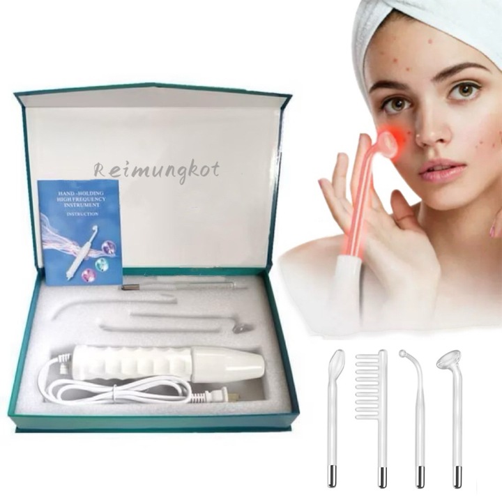 Electroderm Multifunctional Reimungkot®, tratament cu frecventa inalta pentru acnee, riduri, ten, par, stimulator scalp, infrumusetare faciala, lifting, alb