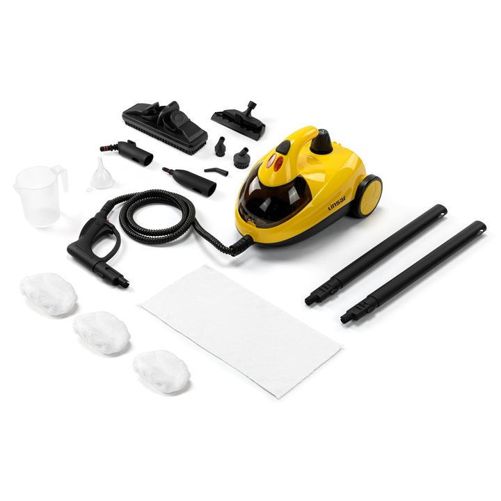 Aparat de curățat cu abur Linsar, 1500W, presiune abur 4 bar, abur fierbinte 45 min, 1, 5L
