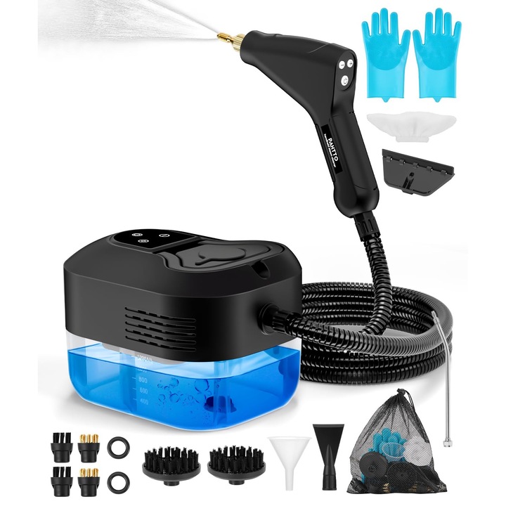 Aparat de curățat cu abur PAHTTO, multifunctional, 1500W, 1.2l, cu afișaj LCD, maner anti-oparire