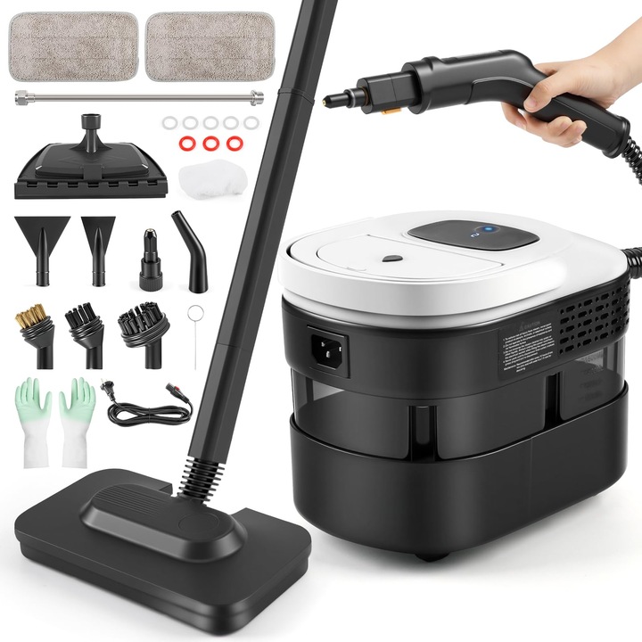 Aparat de curățat cu abur Catolsss, 2500W, 15 accesorii, rezervor 1600ml, presiune 4, 5 bari