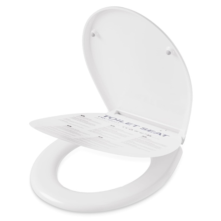 Capac toaleta CECIPA oval, duroplast, alb, antibacterian