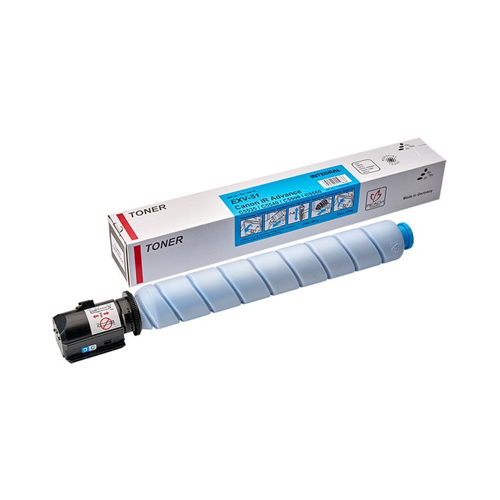 Toner Compatibil Business, Canon, Can EXV-51 C Integral-Germany, 60 K Pagini, Cyan clasic, Compatibil cu CANON IR ADVANCE C5500, C5500i, C5535i, C5540i, C5560i, C5750i