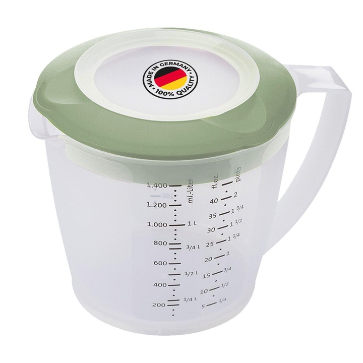 Cana Gradata Westmark, 1, 4 Litri, műanyag, átlátszó/zöld, 1 csomag