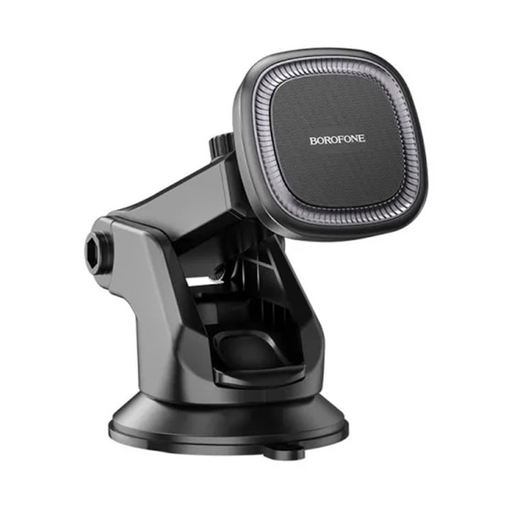 Suport auto pentru telefon/tableta Car Holder Ice (BH97) Magnetic, with Suction Cup, for Dashboard/Windshield, 360° Adjust Black Gray Negru