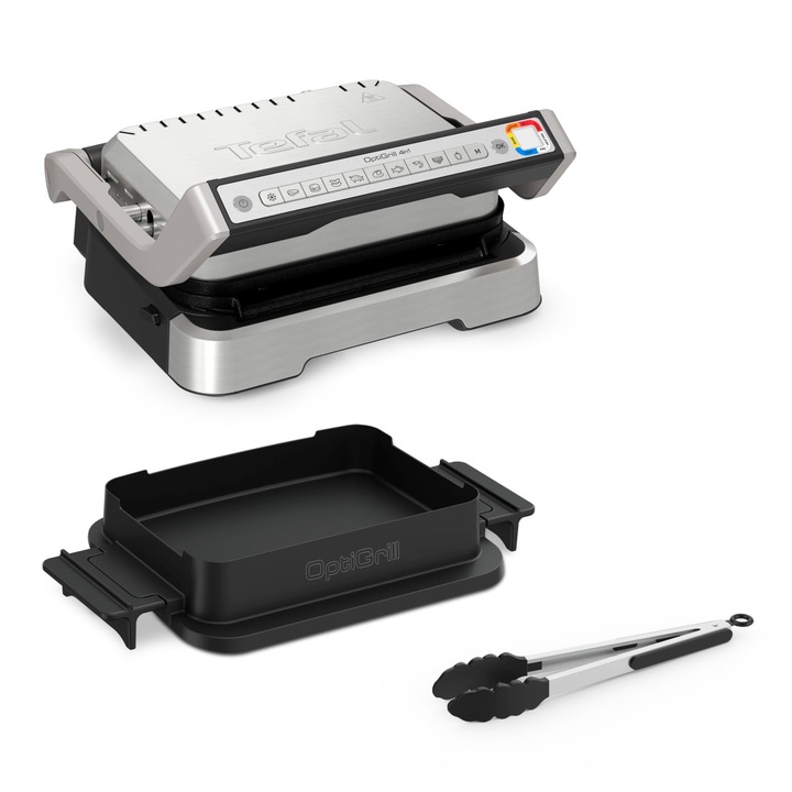 Tefal Optigrill 4 az 1-ben elektromos grill, összecsukható, sütőtálcával, 9 program, Gc776D10
