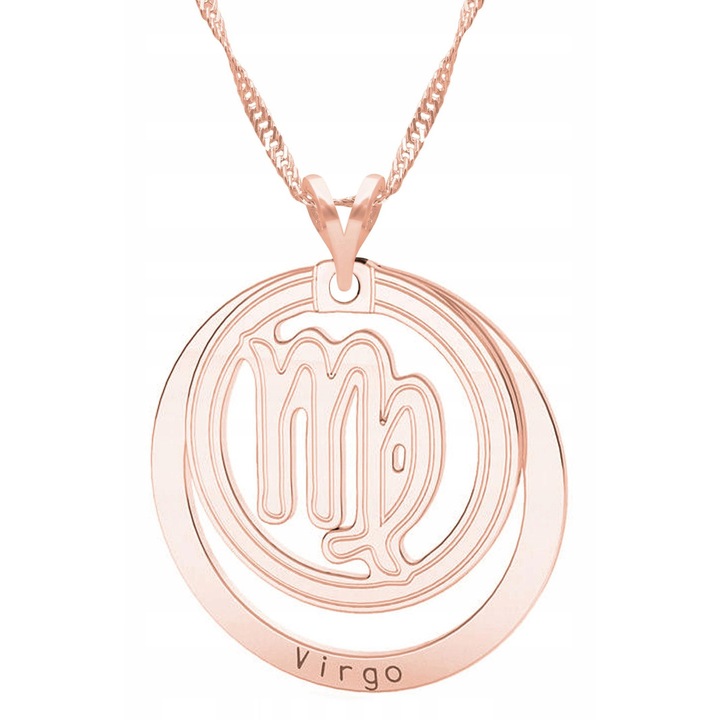 Colier Zodiac, Larezo, Argint 925, Roze Aur, 47x3cm