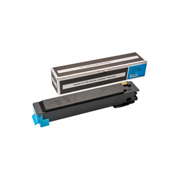 Kiváló minőségű kompatibilis toner, Kyocera, Kyo TK-5195 C Laser Integral-Germany, 7 K oldal, cián, Kompatibilis a KYOCERA - MITA TASKalfa 406ci, 356ci, 306ci, 308ci, 307c modellekkel