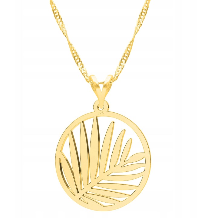 Colier Larezo, argint 925, lungime 47cm + 3cm, motiv frunza, antialergic