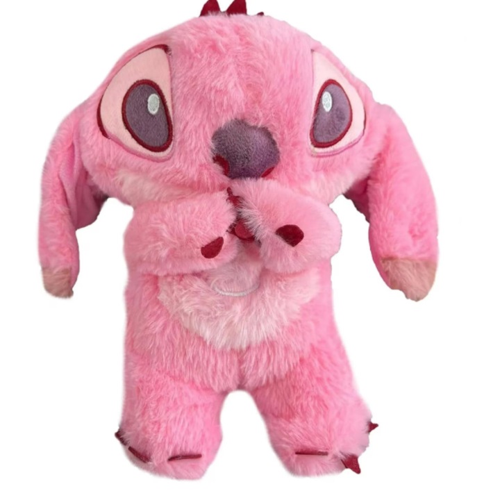 Интерактивна дишаща играчка Stitch, Стич, Розов, С музика и светлина, 30 см