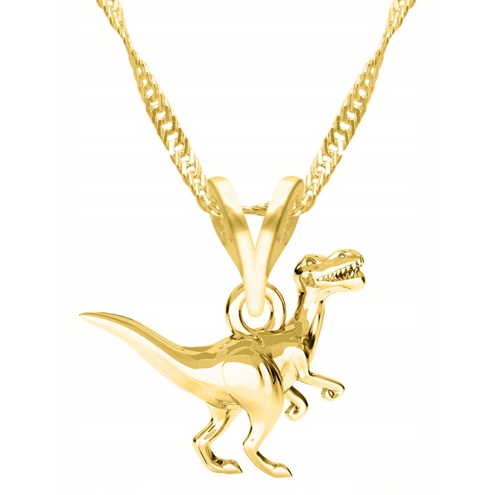 Colier din argint 925 placat cu aur 585, Larezo, 47cm + 3cm, design dinozaur