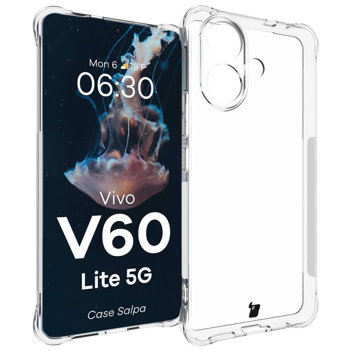 Калъф Bizon Case Salpa за Vivo V60 Lite 5G, Прозрачен