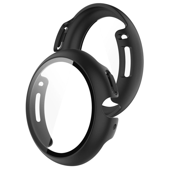 Carcasa Bizon Case+Glass Watch cu protecție ecran, Negru mat, 41 mm